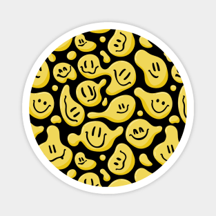 Yellow Liquid Smiley Faces Magnet